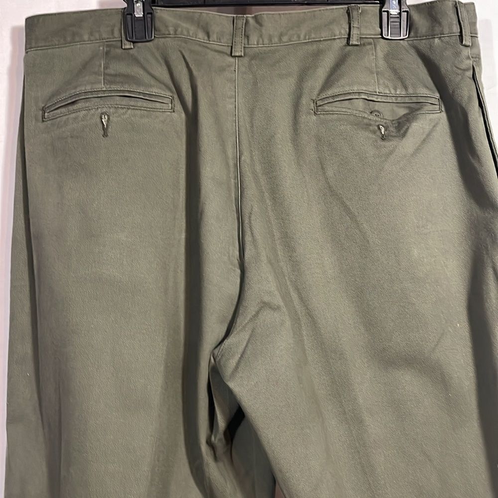 Lands End army green pleated trousers - Picture 6 of 9